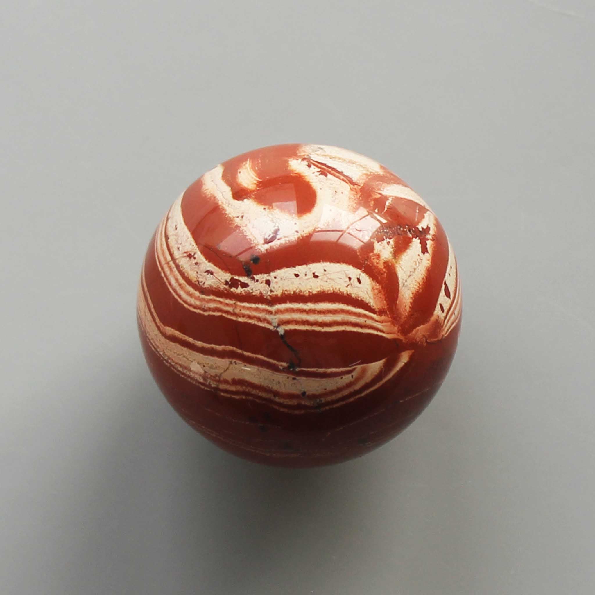 64fd8d6d53bcbccace5e9e1ead7cea71 Red Banded Jasper Sphere 2.8 inch (7cm) A