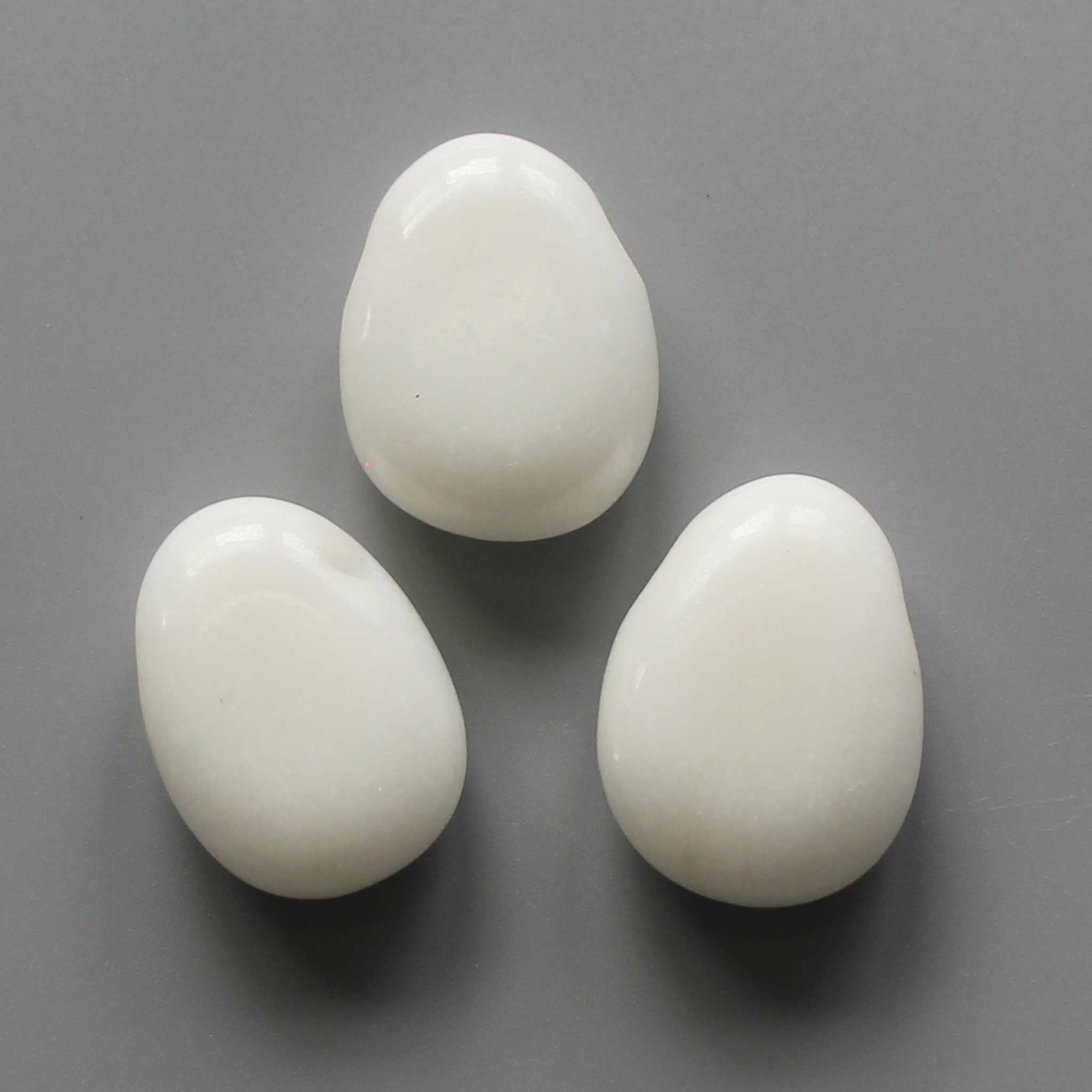 65d173148ef8608faed1bc0217ad371d-1 White Jade Tumble Pendant With Cross Hole 2.5mm 0.8-1.2 inch (2.2-3cm) A