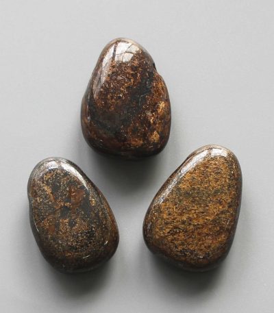 Bronzite Golden Color Tumble Pendant With Cross Hole 2.5mm 0.8-1.2 inch (2.2-3cm) A