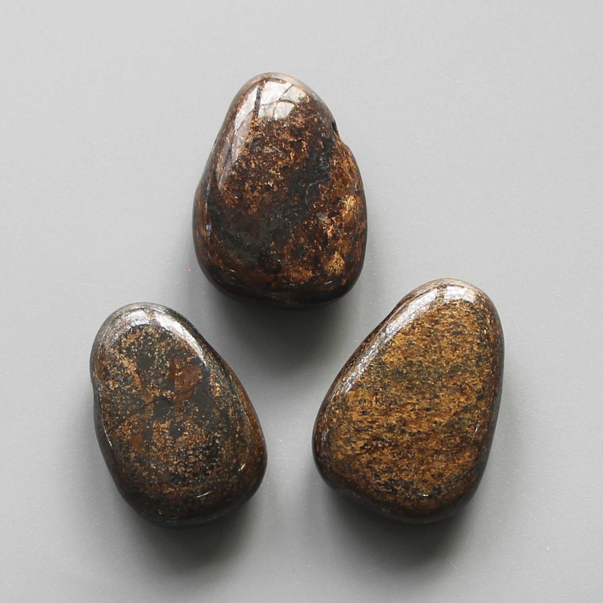 687560387a395fc0eb14c7172ab741e3-1 Bronzite Golden Color Tumble Pendant With Cross Hole 2.5mm 0.8-1.2 inch (2.2-3cm) A