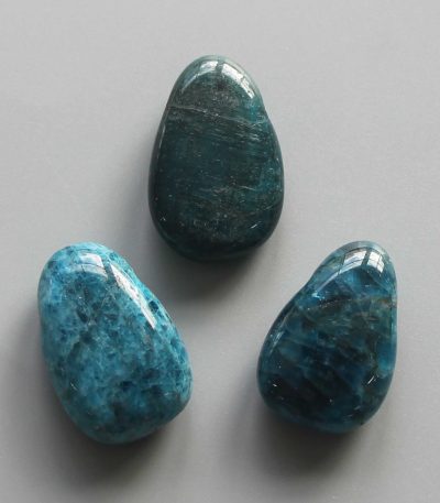Blue Apatite Tumble Pendant With Cross Hole 2.5mm 0.8-1.2 inch (2.2-3cm) A/A+
