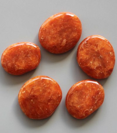 Orange Calcite Brazil Smooth Stone 1.6 inch (0.8-1 x 3.5-4.5cm) A+/AA
