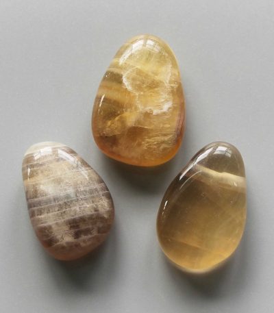 Yellow Fluorite Tumble Pendant With Cross Hole 2.5mm 0.8-1.2 inch (2.2-3cm) A/B