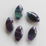 Blue Purple Rainbow Fluorite Marquise Pendant 1.2 inch (1x1.5x3cm) AA