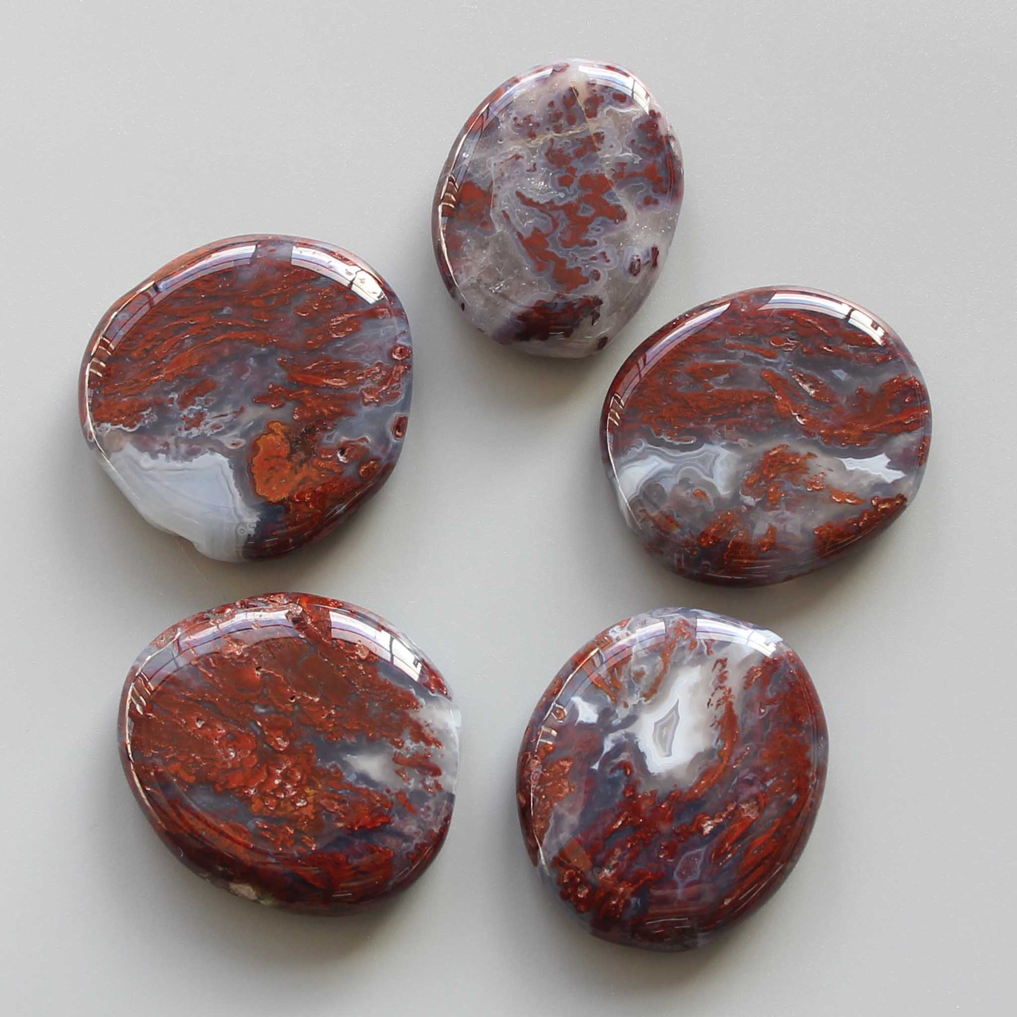 6e9ef009825a114fc563f40bf40d1b9c Maroon Agate Smooth Stone 1.6 inch (0.8-1 x 3.5-4.5cm) A