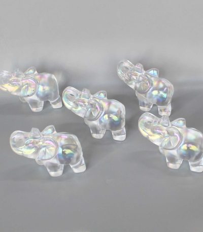 Crystal Laser AB Rainbow Color Elephant 75mm A
