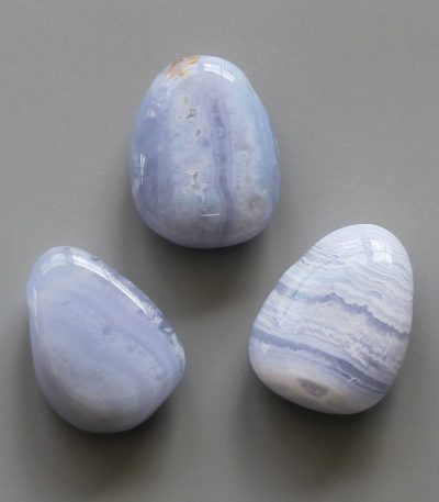 Blue Lace Agate Tumble Pendant With Cross Hole 2.5mm 0.8-1.2 inch (2.2-3cm) A