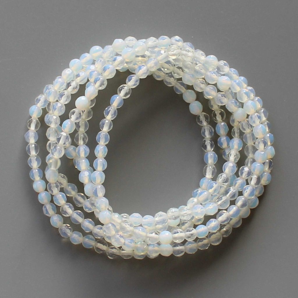 Opalite Faceted Round Bracelet 4mm A/A+