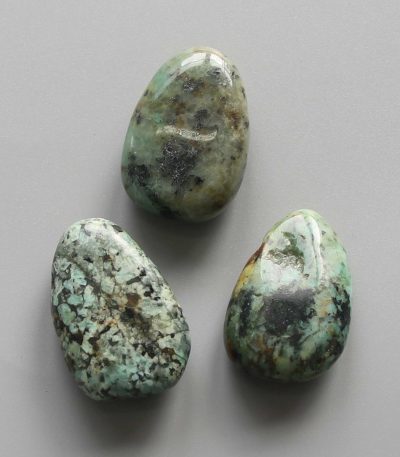 Turquoise Africa Tumble Pendant With Cross Hole 2.5mm 0.8-1.2 inch (2.2-3cm) A/B