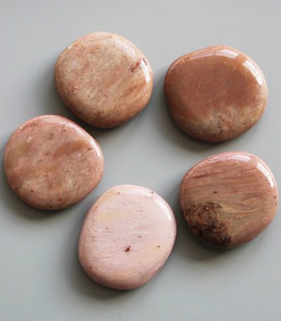 Petrified Wood Pink Smooth Stone 1.6 inch (0.8-1 x 3.5-4.5cm) A/B