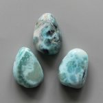 Larimar Tumble Pendant With Cross Hole 2.5mm 0.8-1.2 inch (2.2-3cm) A+/AA