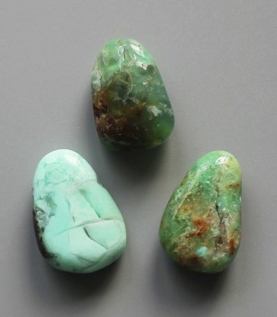 Chrysoprase Tumble Pendant With Cross Hole 2.5mm 0.8-1.2 inch (2.2-3cm) A