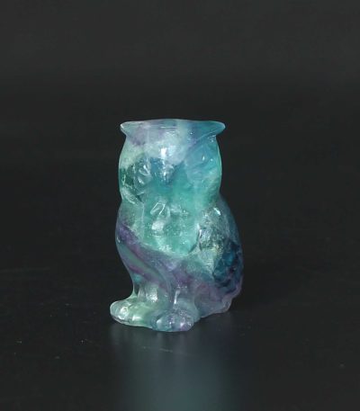 Rainbow Fluorite Owl P Style C 1.5 inch（3.8cm） A/A+