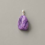 Charoite Free Form Tumble Pendant With Silver 18-25mm A+/AA