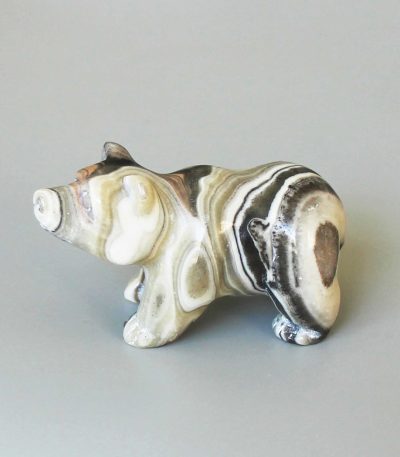 Banded Zebra Jasper Bear P Style B 2 inch（ 5cm） A/A+
