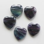 Blue Purple Rainbow Fluorite Heart Pendant With Hole 1.2 inch (1.3 x 3 x 3cm) AA