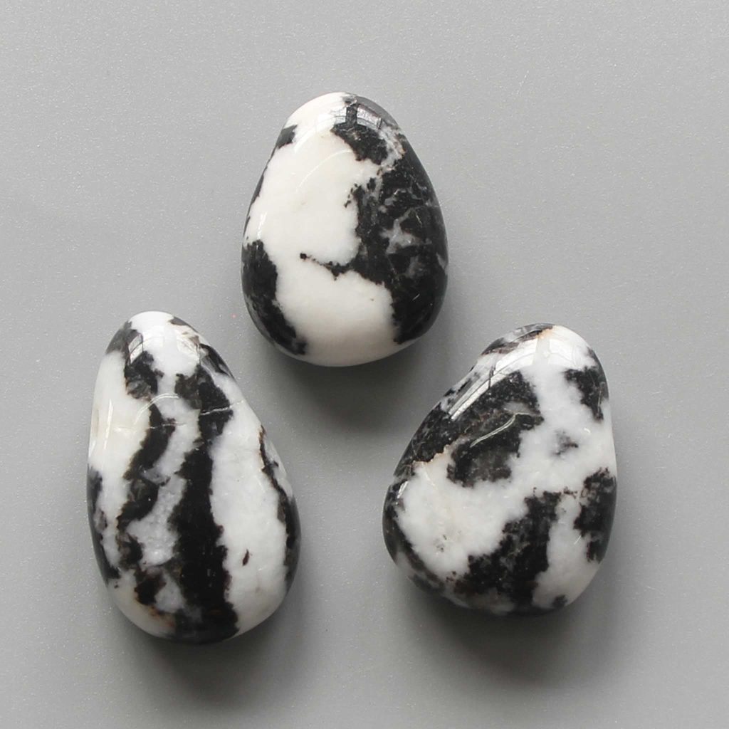 Zebra Jasper Tumble Pendant With Cross Hole 2.5mm 0.8-1.2 inch (2.2-3cm) A