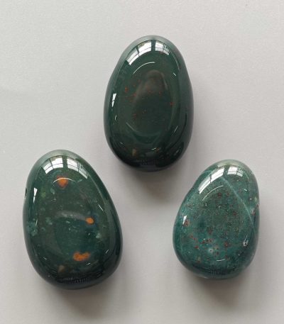 Blood Jasper Tumble Pendant With Cross Hole 2.5mm 0.8-1.2 inch (2.2-3cm) A/B