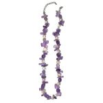 Amethyst Chip & Pearl Necklace 1# 5/8mm,16" A