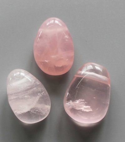 Rose Quartz Tumble Pendant With Cross Hole 2.5mm 0.8-1.2 inch (2.2-3cm) A+/AA