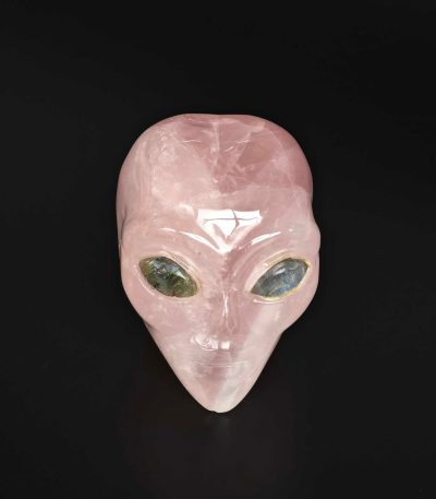 Rose Quartz ET Head P #2 w/Labradorite Eyes 2 inch( 5cm) A