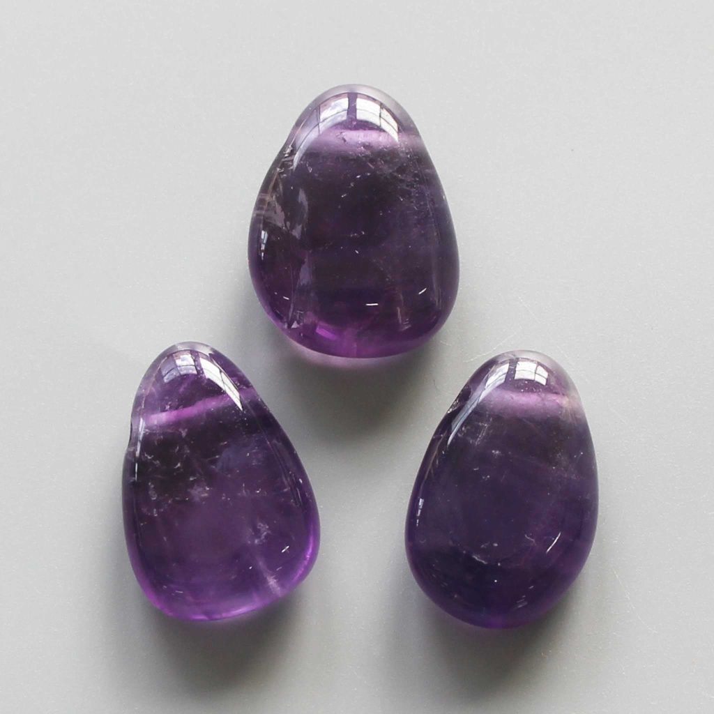Amethyst Tumble Pendant With Cross Hole 2.5mm 0.8-1.2 inch (2.2-3cm) A+/AA
