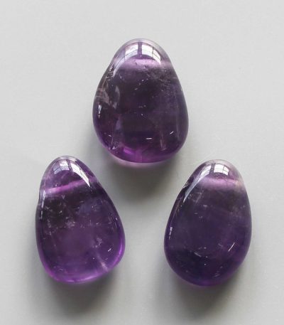 Amethyst Tumble Pendant With Cross Hole 2.5mm 0.8-1.2 inch (2.2-3cm) A+/AA