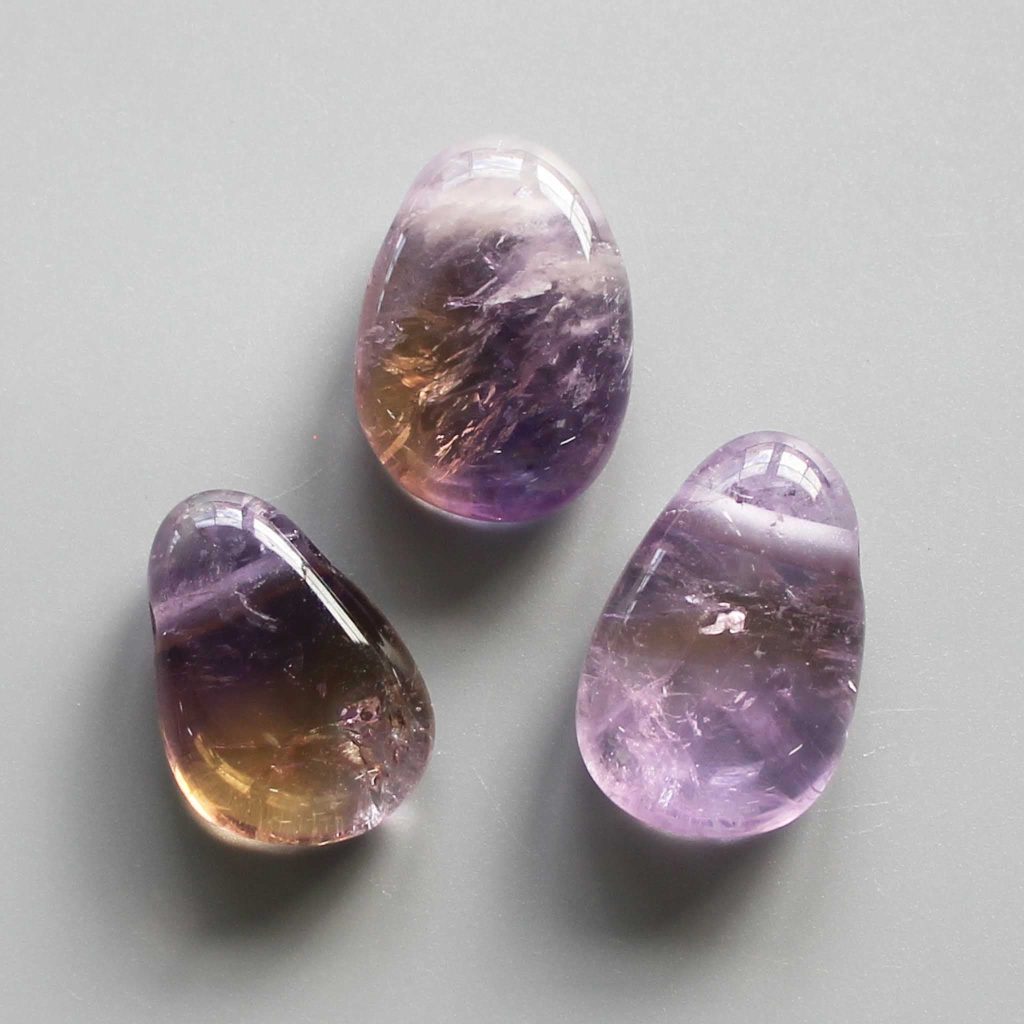 Ametrine Tumble Pendant With Cross Hole 2.5mm 0.8-1.2 inch (2.2-3cm) A/A+