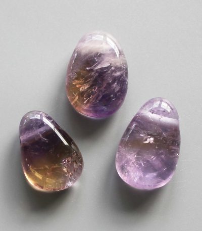 Ametrine Tumble Pendant With Cross Hole 2.5mm 0.8-1.2 inch (2.2-3cm) A/A+