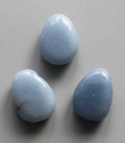 Angelite Tumble Pendant With Cross Hole 2.5mm 0.8-1.2 inch (2.2-3cm) A/A+