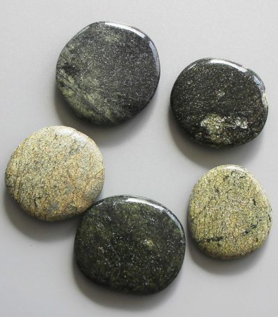 Green Snake Skin Jasper Smooth Stone 1.6 inch (0.8-1 x 3.5-4.5cm) A/B