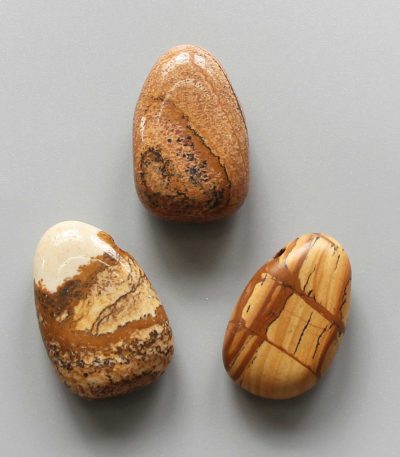 Picture Jasper Tumble Pendant With Cross Hole 2.5mm 0.8-1.2 inch (2.2-3cm) A