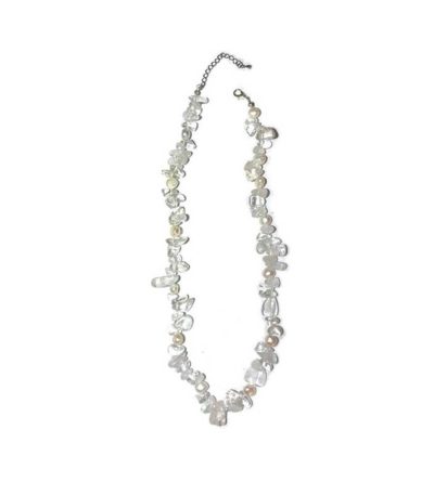 Crystal Chip & Pearl Necklace 3# 5/8mm,16" A