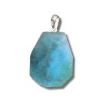 Aragonite Blue China Flat tumble with silver 25-30mm A/A+
