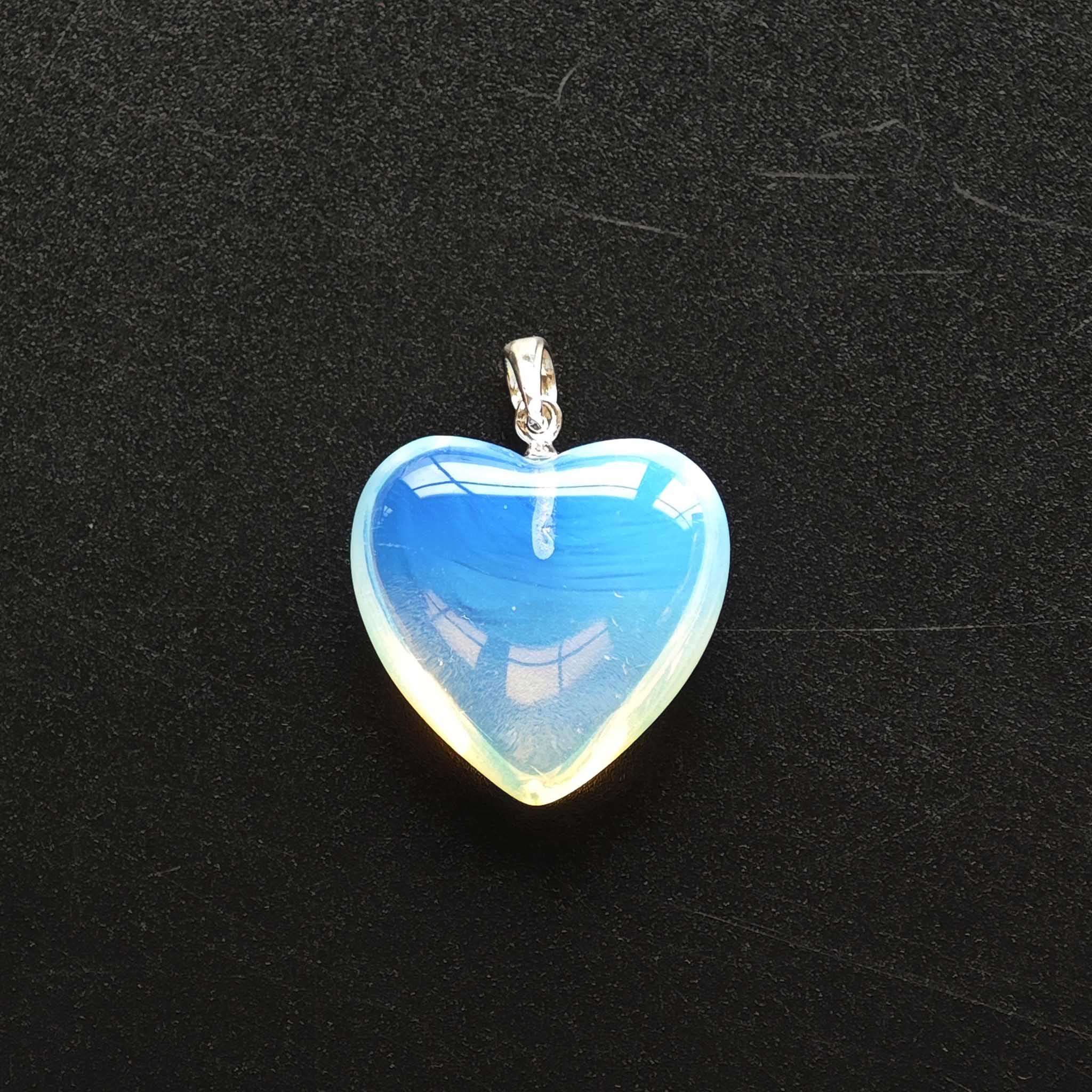 87d1bfe2780940411e025d4ea7b366b8 Opalite Heart Pendant With Silver 6x20x20mm A/A+