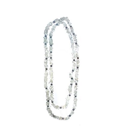Crystal Chip & Pearl Necklace 12# 5/8mm,60" A