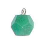 Green Aventurine Polyhedron Pendant With Silver 18mm A