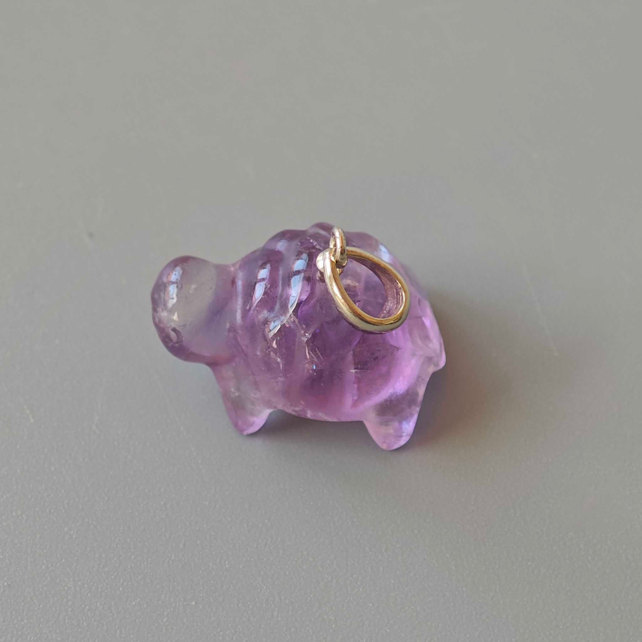 8ae0a7d9069be63d8b6d50b0a51332e4-1 Amethyst Cartoon Tortoise With Silver S052 18/22mm A/A+