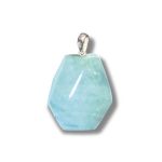 Aquamarine Flat tumble with silver 25-30mm A/A+