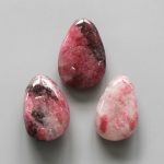 Petal Rhodonite Tumble Pendant With Cross Hole 2.5mm 0.8-1.2 inch (2.2-3cm) A+/AA