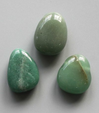 Green Aventurine Tumble Pendant With Cross Hole 2.5mm 0.8-1.2 inch (2.2-3cm) A/B
