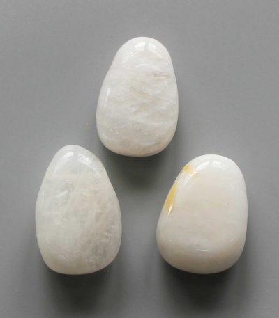 Moonstone Rainbow White Tumble Pendant With Cross Hole 2.5mm 0.8-1.2 inch (2.2-3cm) A