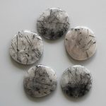 Black Rutile Quartz Smooth Stone 1.6 inch (0.8-1 x 3.5-4.5cm) A/A+