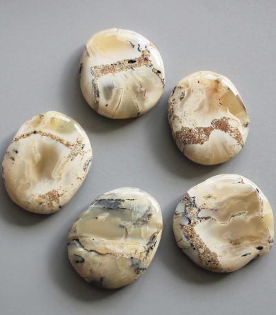 Yellow Dendrile Opalite Smooth Stone 1.6 inch (0.8-1 x 3.5-4.5cm) A