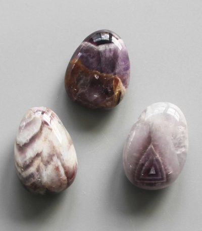 Amethyst Dog Teeth Tumble Pendant With Cross Hole 2.5mm 0.8-1.2 inch (2.2-3cm) A/B