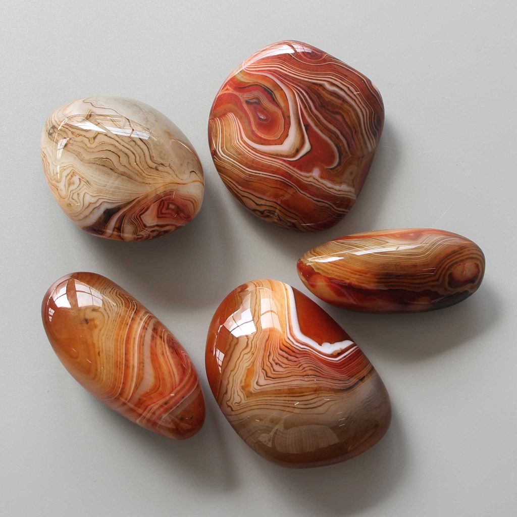 Carnelian Lace Tumble Stone 2-2.8 inch (5-7cm) A/A+