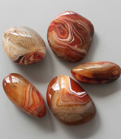 Carnelian Lace Tumble Stone 2-2.8 inch (5-7cm) A/A+