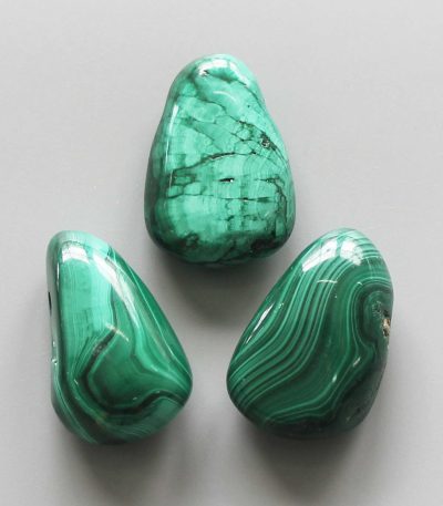 Malachite Tumble Pendant With Cross Hole 2.5mm 0.8-1.2 inch (2.2-3cm) A/A+