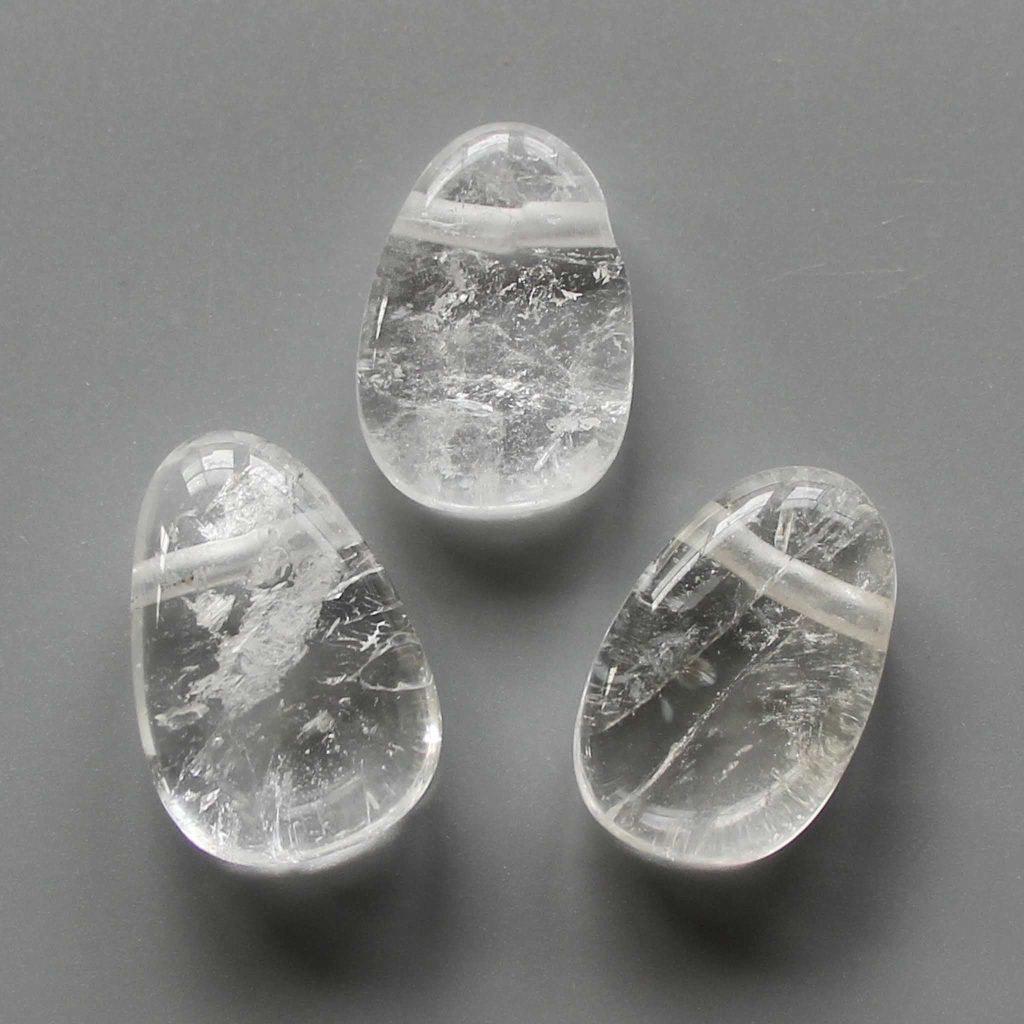 Crystal Tumble Pendant With Cross Hole 2.5mm 0.8-1.2 inch (2.2-3cm) A