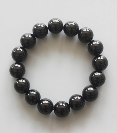 Black Obsidian Round Bracelet 18cm 12mm A